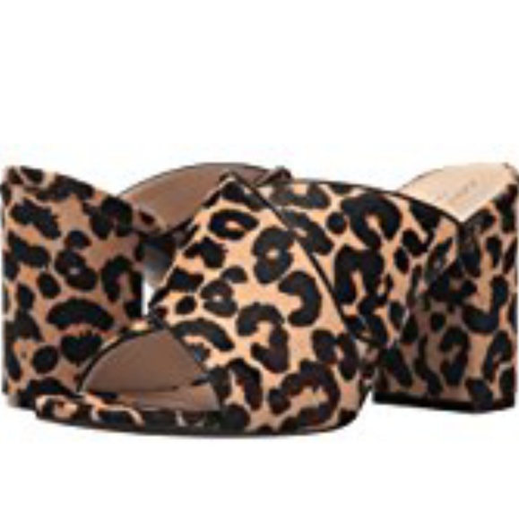 leopard open toe mules